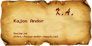 Kajos Andor névjegykártya