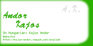 andor kajos business card